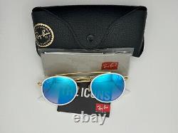 Ray Ban Round Double Bridge Blue Gradient Flash Unisex Sunglasses RB3647 N0014O