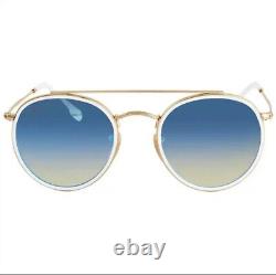 Ray Ban Round Double Bridge Blue Gradient Flash Unisex Sunglasses RB3647 N0014O