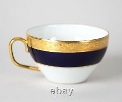 Raynaud Conde Cup & Saucer Cobalt Blue & Gold Handmade Limoges Porcelain France