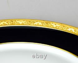 Raynaud Conde Dinner Plate Cobalt Blue & Gold Handmade Limoges Porcelain France