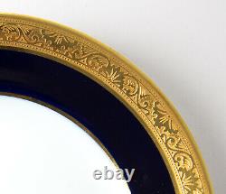 Raynaud Limoges CONDE 72-Piece Porcelain Dinnerware Set Cobalt Blue & Gold