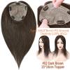 Real Remy Human Hair Topper Top Piece Clip In Women Silk Base Hairpiece Toupee H
