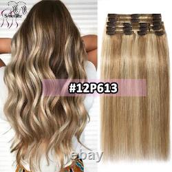 Real THICK 160g++ Double Weft Clip In Remy Human Hair Extensions Full Head XL462