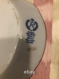 Reichenbach China Echt Kobalt Cobalt Blue Gold Gilt Porcelain Oval Tray Signed