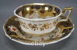 Ridgway 2/1015 Orange Floral Cobalt & Gold Tea Cup & Saucer Circa 1825 A
