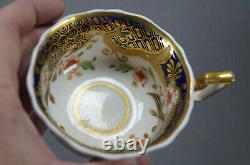 Ridgway 2/1015 Orange Floral Cobalt & Gold Tea Cup & Saucer Circa 1825 A