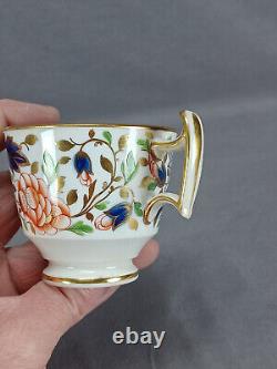 Ridgway 2/138 Cobalt Blue Orange Floral & Gold Tea Trio Cup & Saucer C. 1808-1814