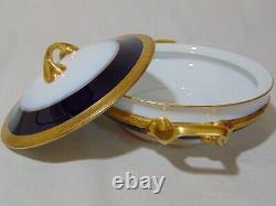 Rosenthal Cobalt Blue Gold Encrusted Porcelain Covered Serving Bowl Prima Donna