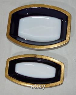 Rosenthal Cobalt Blue Gold Encrusted Porcelain Platter Serving Bowls Prima Donna