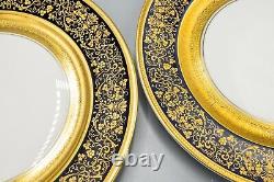Rosenthal Dynasty Aida Cobalt Blue Gold Salad Plates Set of 12 7 3/4 Dia