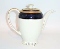 Rosenthal, EMINENCE, Winifred Gold Cobalt Blue, 5 Cup Coffee Pot with Lid, 8 1/4