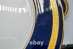 Rosenthal Eminence Cobalt Blue Dinner Plates Gold Encrusted Set of 12 10 1/8