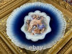 Royal Bavarian Pmb Set Lot 3 Dinner Plates Greek God Goddess Cobalt Blue Gold Eu