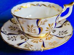 Royal Chelsea Fancy Gold Cobalt Blue Bone China Cup & Saucer