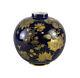 Royal Crown Derby Ball Vase Cobalt Blue Raised Hp Gold Floral Design C1900