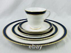 Royal Worcester Howard Cobalt Blue with Gold Trim 5 Piece Place Setting NEW