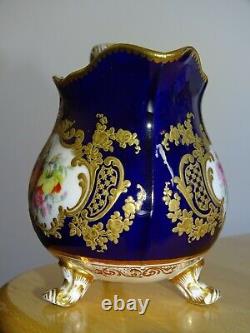 SEVRES OR VINCENNES FLOWERS CREAMER Cobalt Blue with Gold 19 TH CENTURY