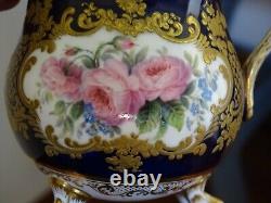 SEVRES OR VINCENNES FLOWERS CREAMER Cobalt Blue with Gold 19 TH CENTURY