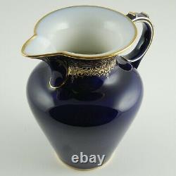 SEVRES S. 90 Porcelain Pitcher FINE 19th c ANTIQUE Cobalt Blue with Gild Decor