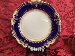 SPODE LANCASTER Cobalt Blue Gold on White Dinner Plate England SELLING MORE