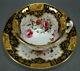 S&j Rathbone Pattern 812 Floral Cobalt Beige & Gold Tea Cup & Saucer C. 1815-25 A