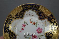 S&J Rathbone Pattern 812 Floral Cobalt Beige & Gold Tea Cup & Saucer C. 1815-25 A