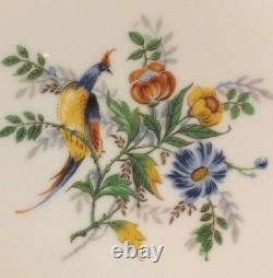 Set 12 Antique Limoges C. Ahrenfeltdt CA Cobalt Blue Gold Birds Flowers Plates