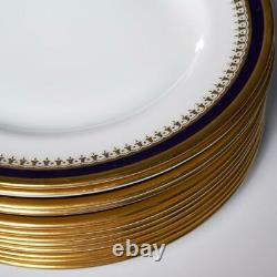 Set Of (12) Spode Knightsbridge Cobalt Blue & Gold Gilt Bread Plates, 6.25