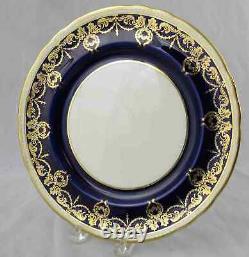 Set of 5 Aynsley Cobalt Blue & Gold Dinner Plates 8031 10-1/2