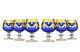 Set Of 6 Interglass Italy Crystal Glasses Cobalt Blue Italian Brandy Snifters