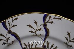 Set of 8 ROYAL CHELSEA Regal Dinner Plates cobalt Blue & Gold 10 1/4