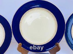 Set of 9 stunning Minton Cobalt blue and Gold Encrusted dinner plates
