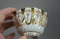 Spode Cobalt & Gold Star & Laurel Leaf Garlands Tea Cup & Saucer C. 1810-1815