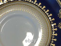 Spode Lancaster Cobalt Flat Cup and Saucer Blue Gold Encrusted