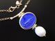 Tagliamonte Necklace Ygp/ss Venus Cobalt Venetian Cameo+pearl Belcher Chain 44cm
