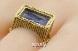 Tagliamonte 18k Gold Ring Cobalt Blue Venetian Glass Pegasus size 5.75