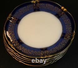 Theodore Haviland #h497 (6) Dessert Plates Cobalt And Gold