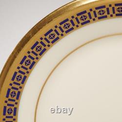 Twelve (12) Lenox Tudor Cobalt Blue And Gold Bread Plates