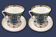 Two (2) Vintage Cobalt Blue & White Nautical Cups / Mug Saucers Lomonosov Ussr