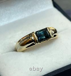 Unisex Simulated Blue Topaz Silver 14K Yellow Gold Plated Anniversary Gift Band