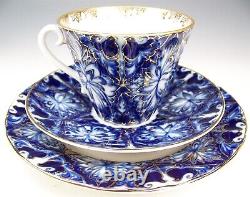 Ussr Russian Lomonosov Cobalt Blue Gold Trio Plate Coffee Cup Saucer Teacup