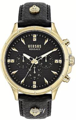 Versus Versace Mens Chrono Lion Gold 45mm Strap Fashion Watch