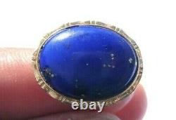 Vintage 14k solid gold premium 5 carat cobalt blue Lapis Lazuli ring 3.6 grams