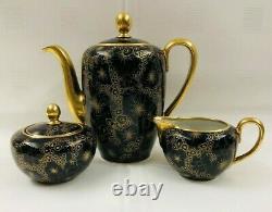Vintage 15-Piece Bavaria/Germany Cobalt Blue and Gold Tea / Coffee Set Service