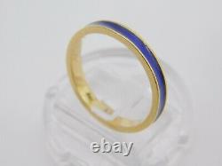 Vintage 18K Yellow Gold Cobalt Blue Enamel Eternity Band Ring Ruth Satsky 6.5