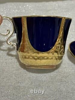 Vintage Aynsley Cobalt Blue & Gold Gilt C1219 Cup & Saucer Rare D
