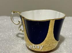 Vintage Aynsley Cobalt Blue & Gold Gilt C1219 Cup & Saucer Rare D