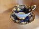 Vintage Aynsley Floral Gold And Cobalt Blue Teacup Cup & Saucer England