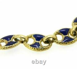 Vintage Bracelet Years' 70 IN Gold Solid 18 Carats With Enamel Blue Cobalt