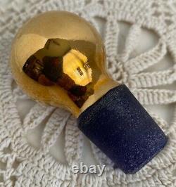 Vintage Czech Bohemian Perfume Bottle Cobalt Blue Glass Enameled and Gold Plated